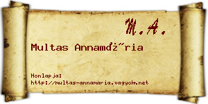 Multas Annamária névjegykártya